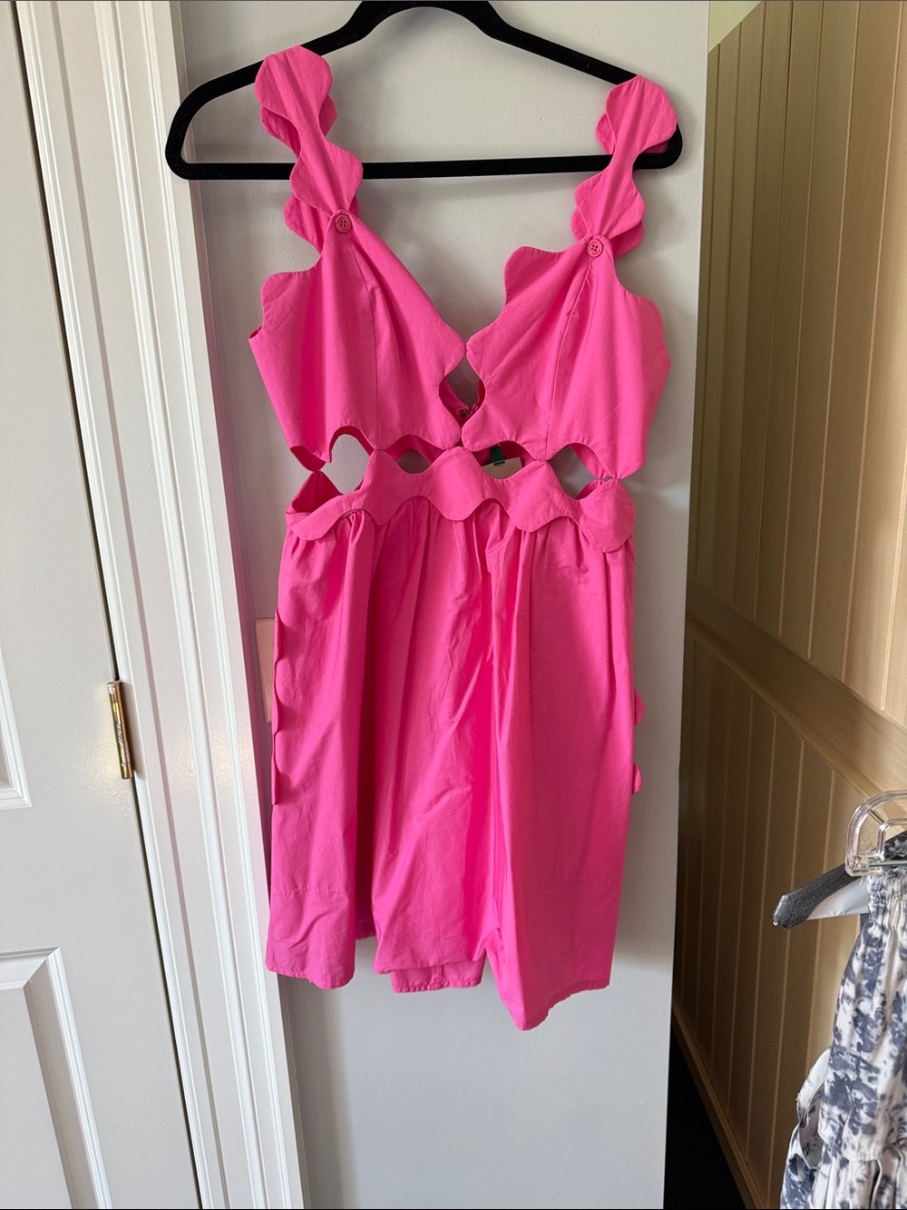 FARM Rio Hot Pink Cutout Mini Dress